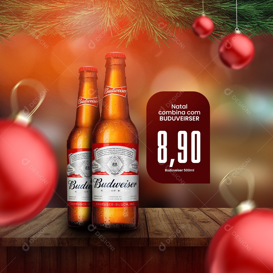 Social Media Oferta de Natal Cervejaria PSD Editável