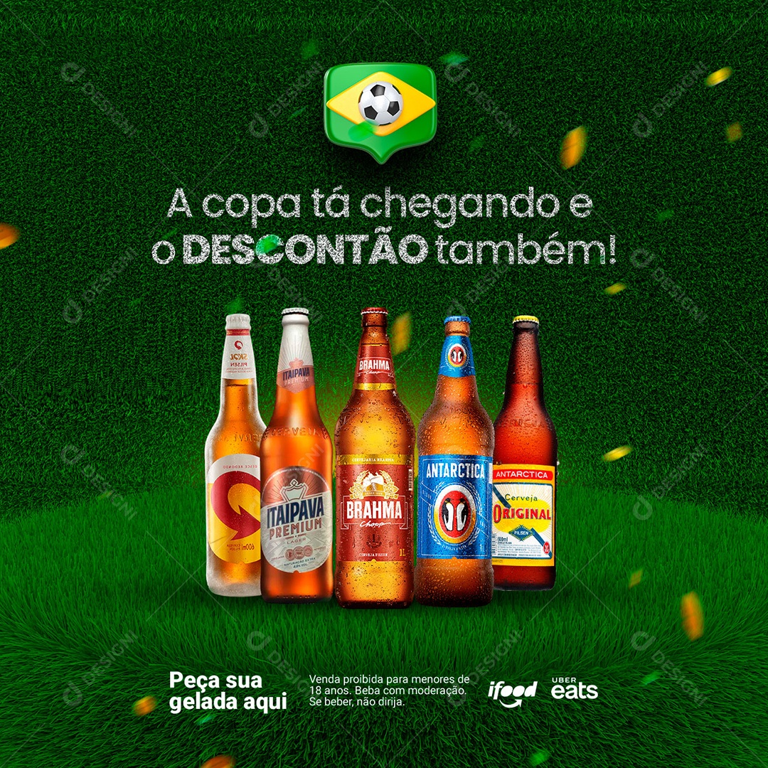 A Copa tá Chegando e o Descontão Também Cervejaria Social Media PSD Editável