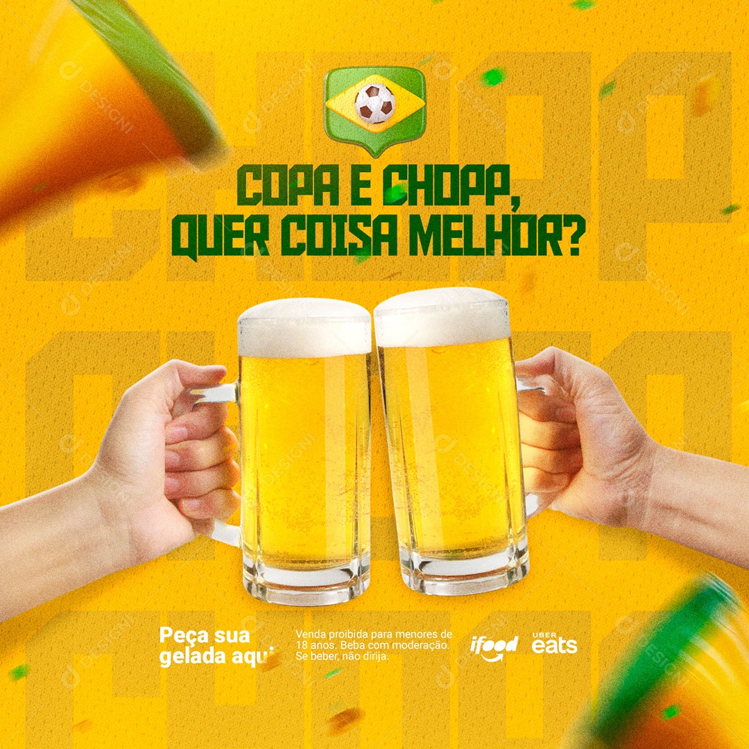 Copa e Chopp Quer Coisa Melhor Cervejaria Social Media PSD Editável