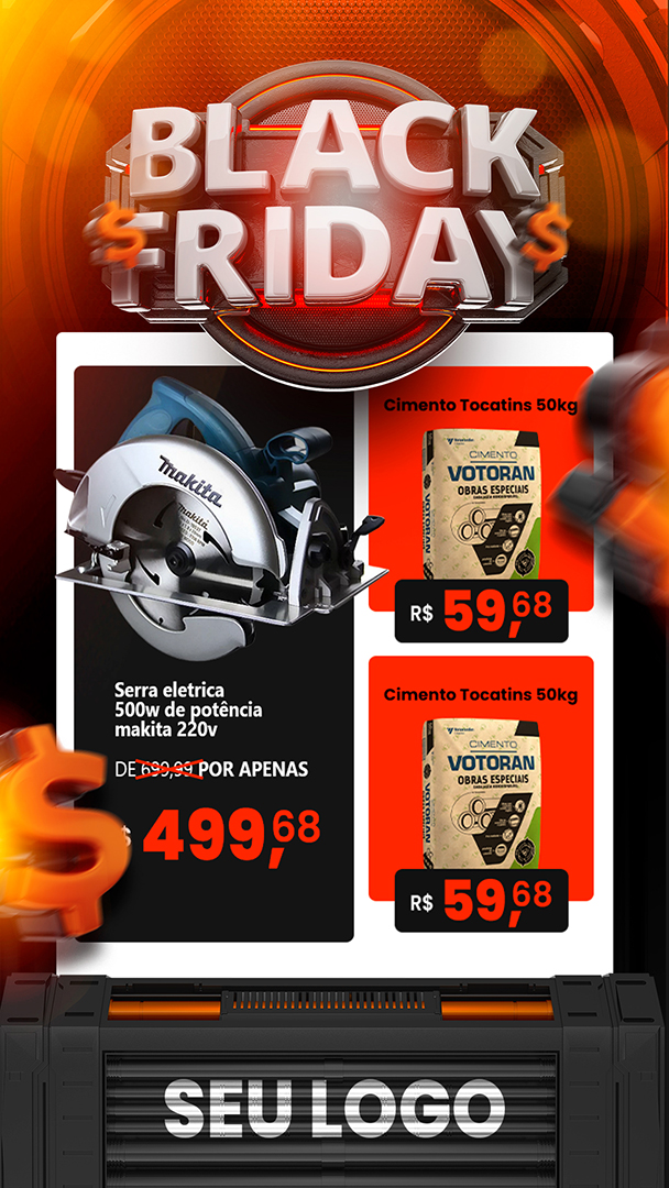 Motion Story Encarte Material de Construção Black Friday After Effects AEP Editável