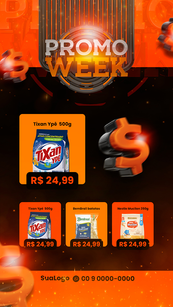 Motion Story Encarte Supermercado Promo Week Black Friday After Effects AEP Editável