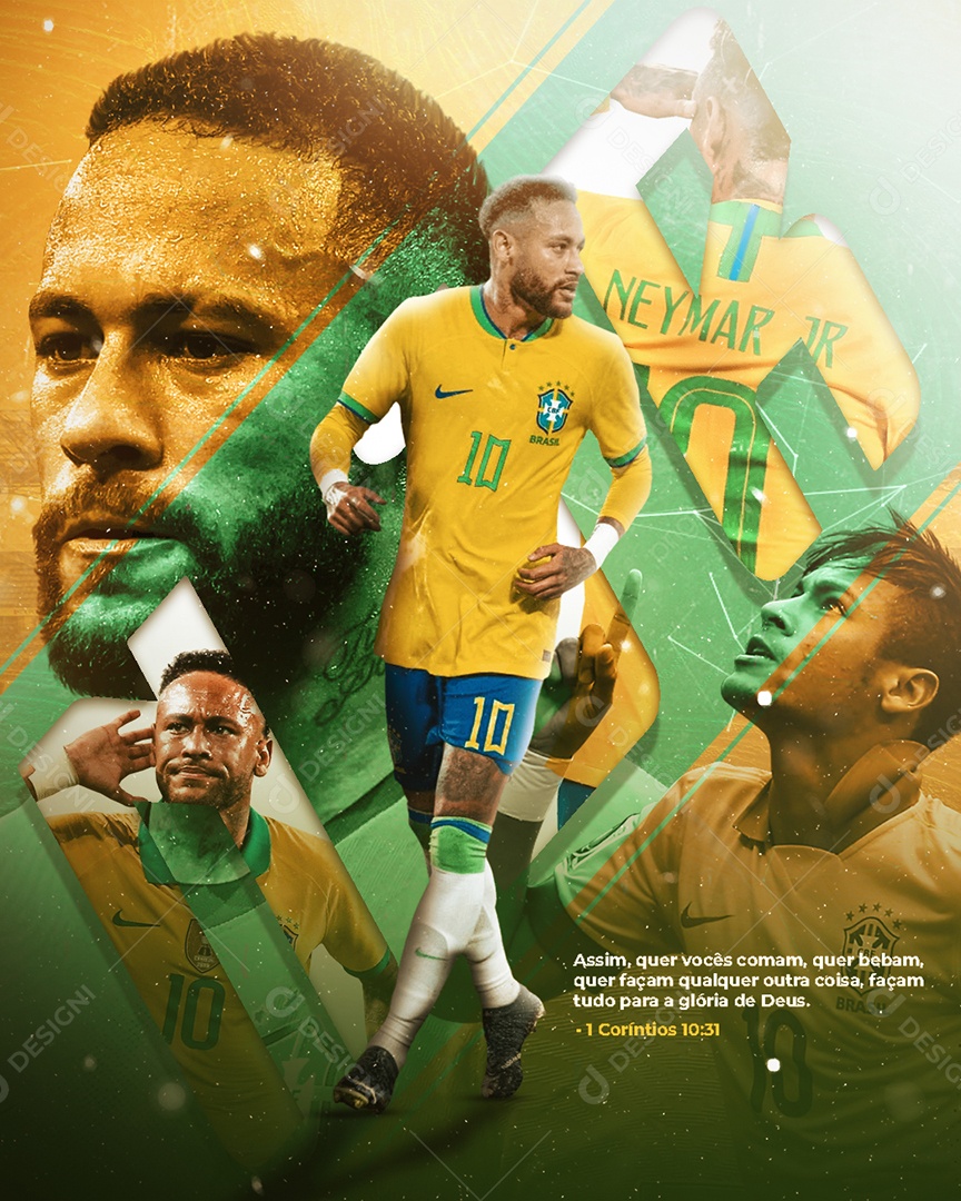 Flyer Jogador de Futebol Neymar Júnior Social Media PSD Editável [download]  - Designi