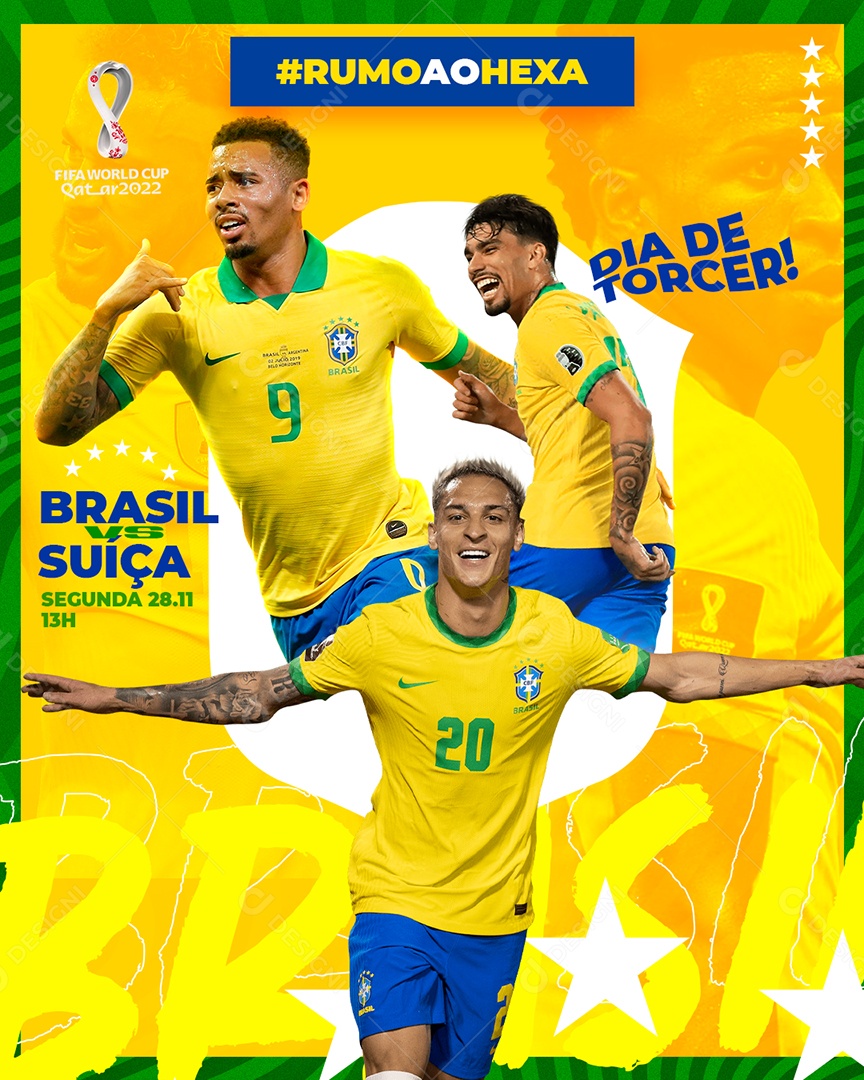 Vem que Hoje Tem Brasil x Sérvia Vamos Torcer Juntos Copa do Mundo Social  Media PSD Editável [download] - Designi