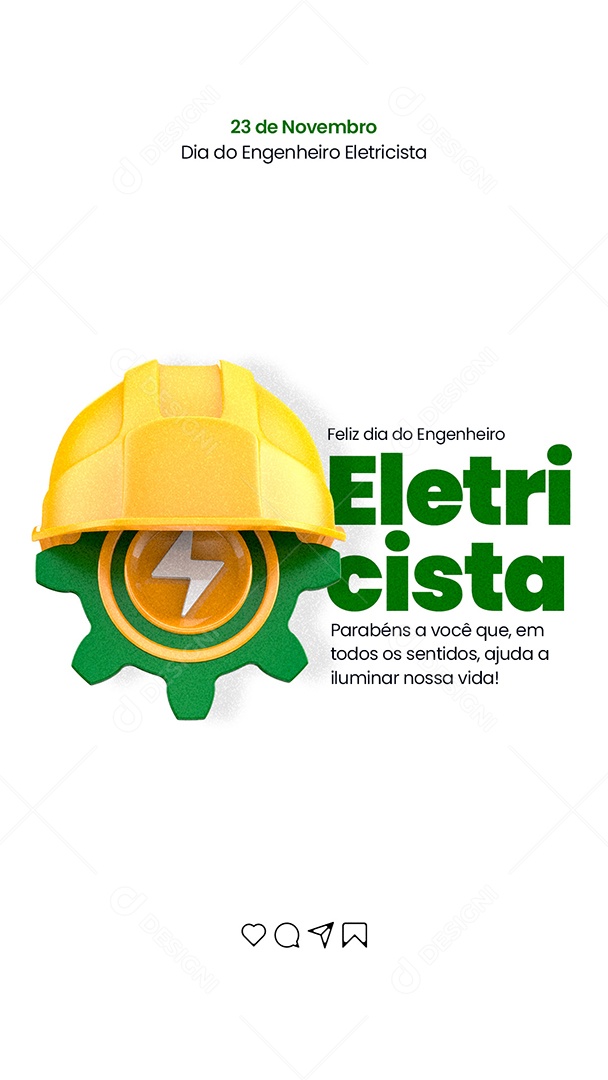 Story Dia do Engenheiro Eletricista 23 de Novembro Social Media PSD Editável