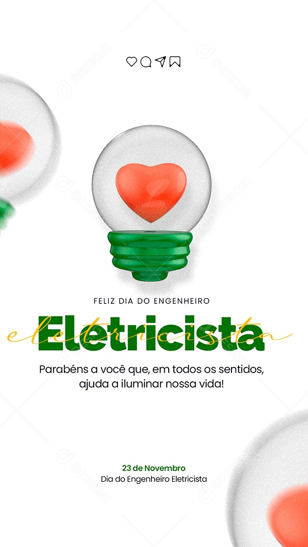 Story Parabéns a Você Dia do Engenheiro Eletricista Social Media PSD Editável