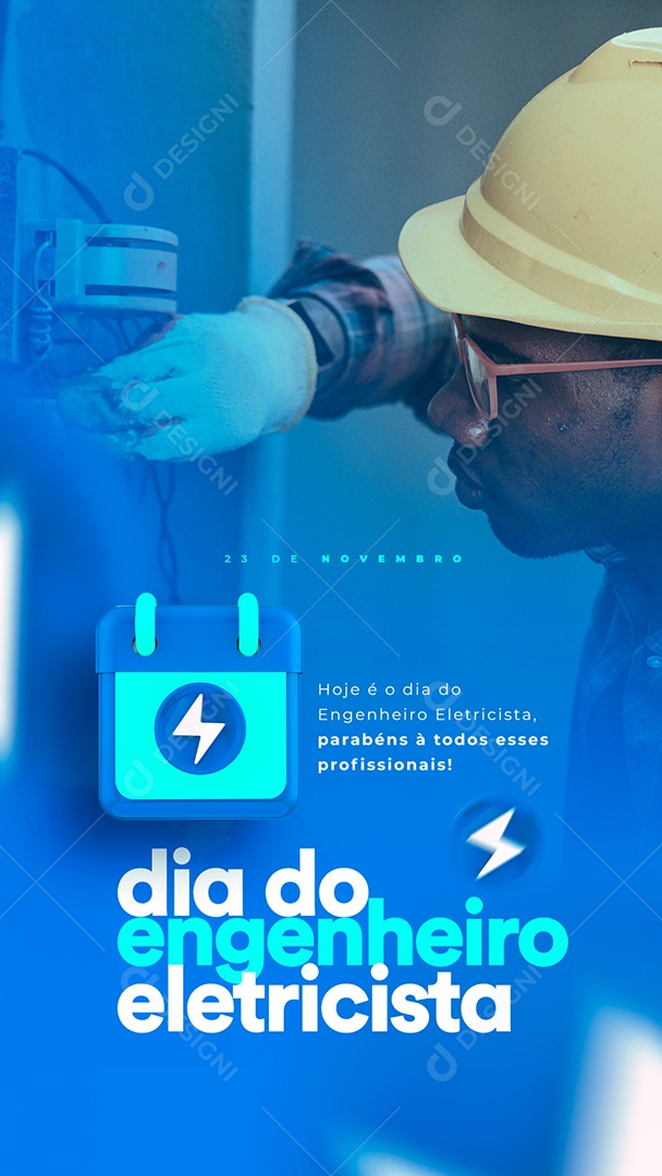 Story Hoje é o Dia do Engenheiro Eletricista Parabéns Social Media PSD Editável