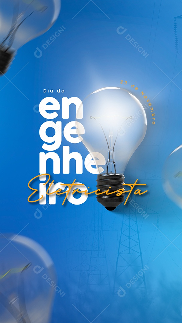 Story Dia do Engenheiro Eletricista 23 de Novembro Social Media PSD Editável