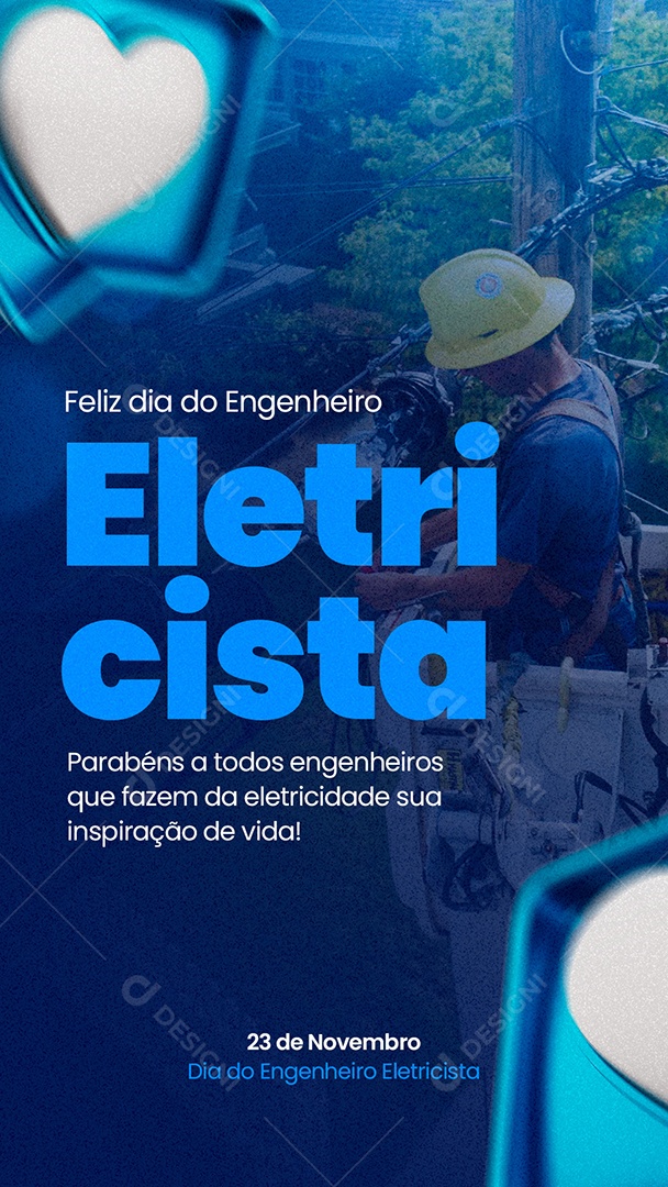 Story Parabéns a Todos Engenheiros Dia do Engenheiro Eletricista Social Media PSD Editável