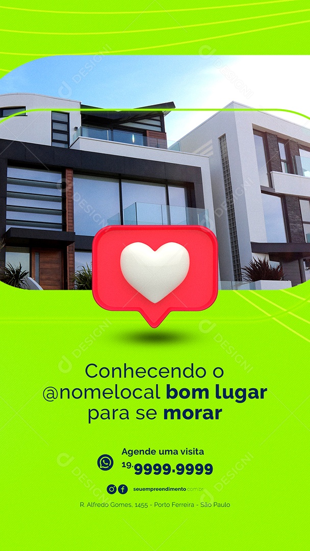 Story Conhecendo o Bom Lugar para se Morar Empreendimento Imobiliária Social Media PSD Editável