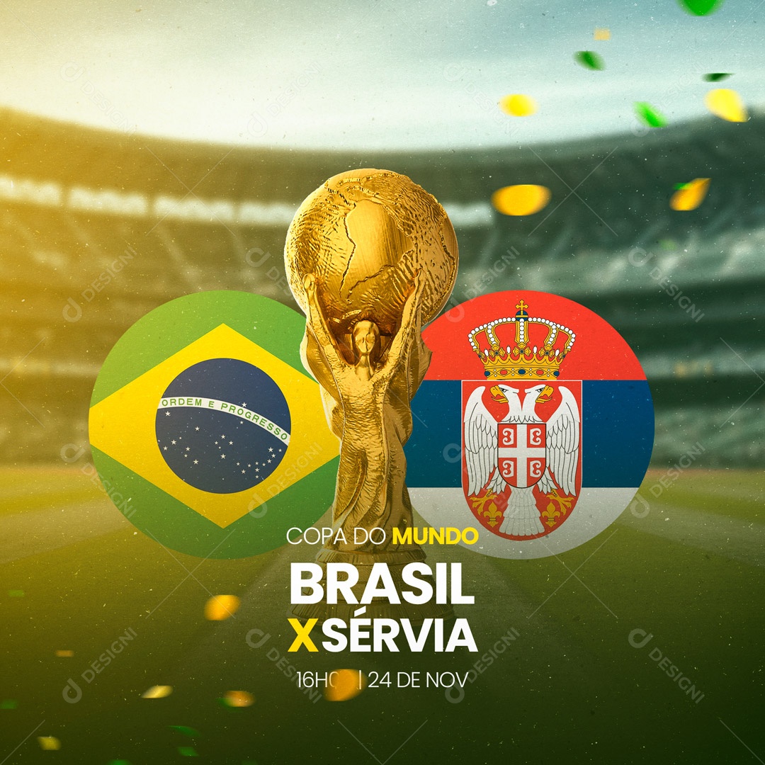 Fifa World Jogo Copa do Mundo Brasil x Sérvia Futebol Social Media