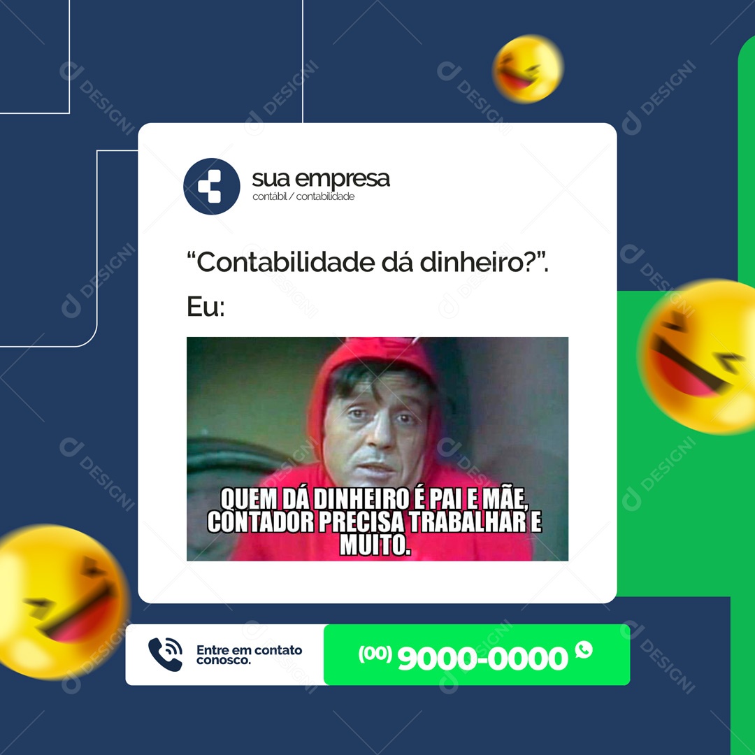 Meme Contabilidade da Dinheiro Social Media PSD Editável download Designi