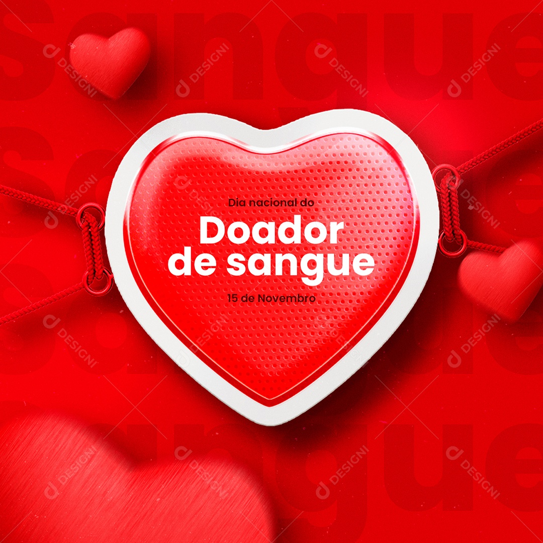 Dia Nacional do Doador de Sangue 25 de Novembro Social Media PSD Editável