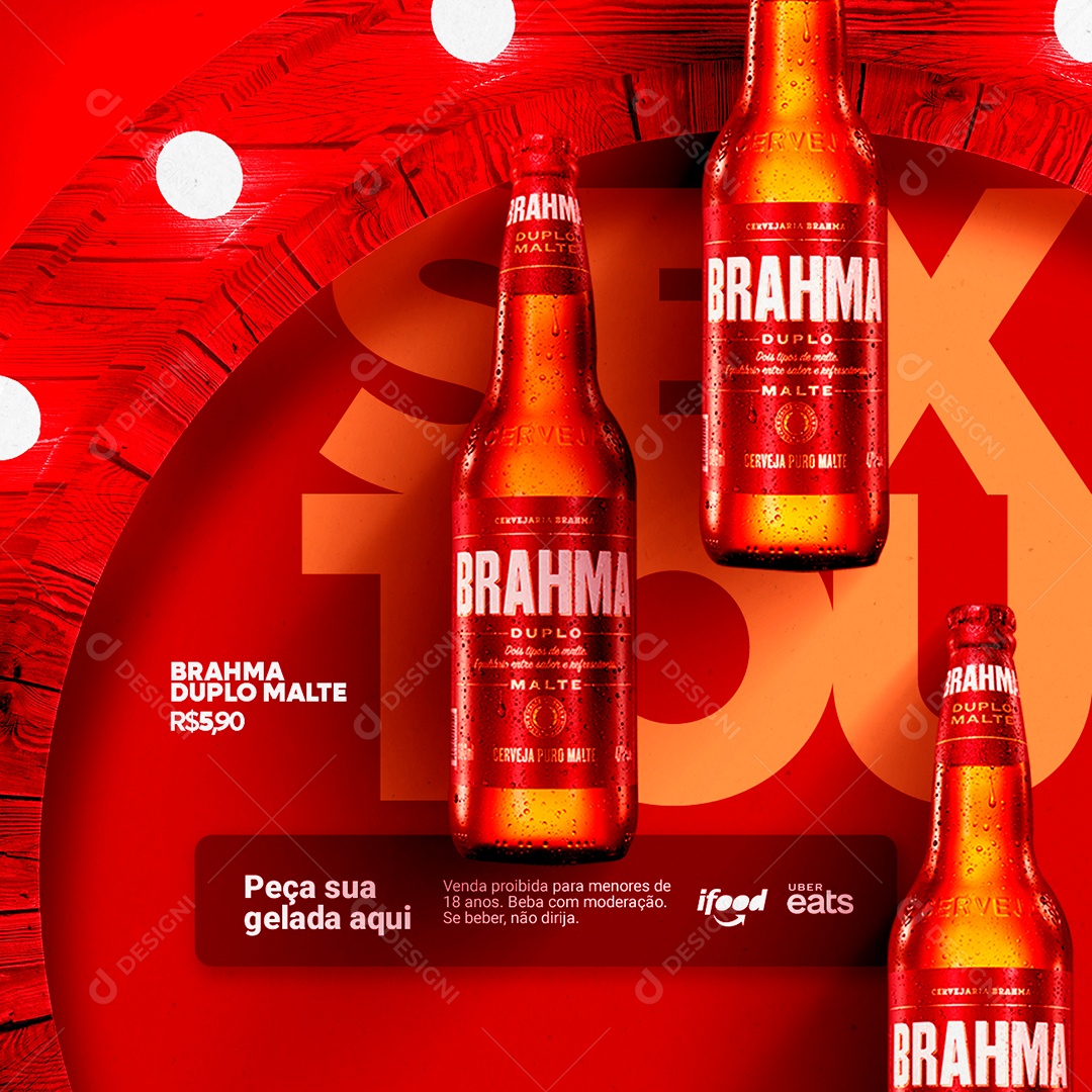 Brahma Duplo Malt 5.90 Cervejaria Social Media Editable PSD