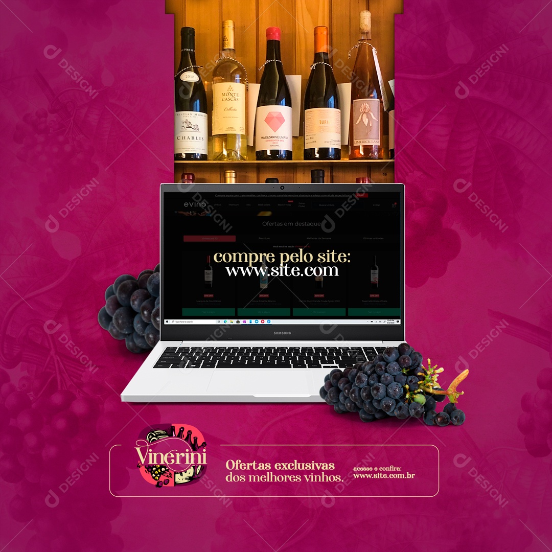 Compre Pelo Site Casa de Vinho Social Media PSD Editável