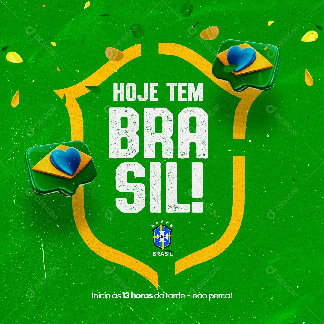 Hoje Tem Brasil Rumo Ao Hexa Social Media PSD Editável