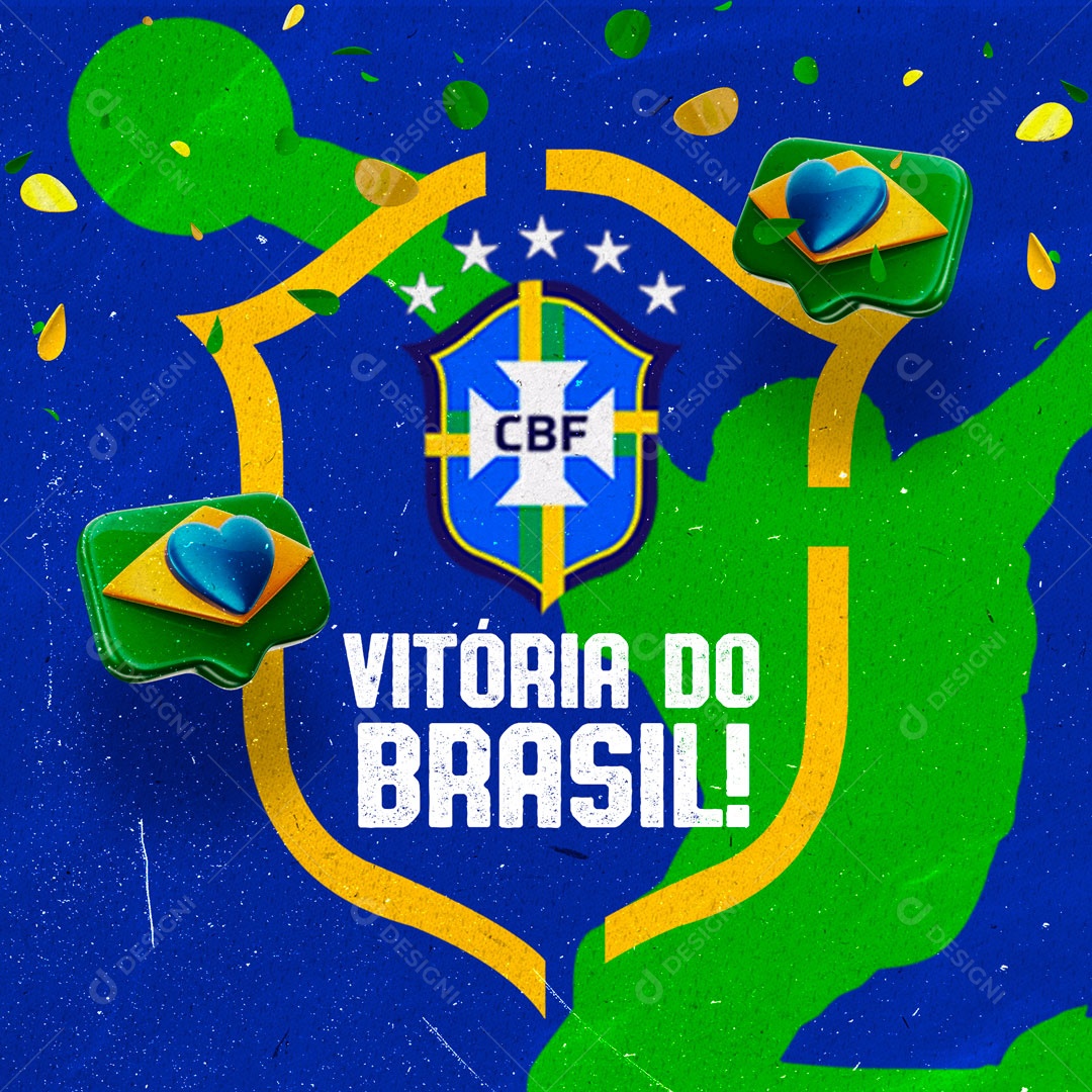 Vitória do Brasil Rumo ao Hexa Social Media PSD Editável