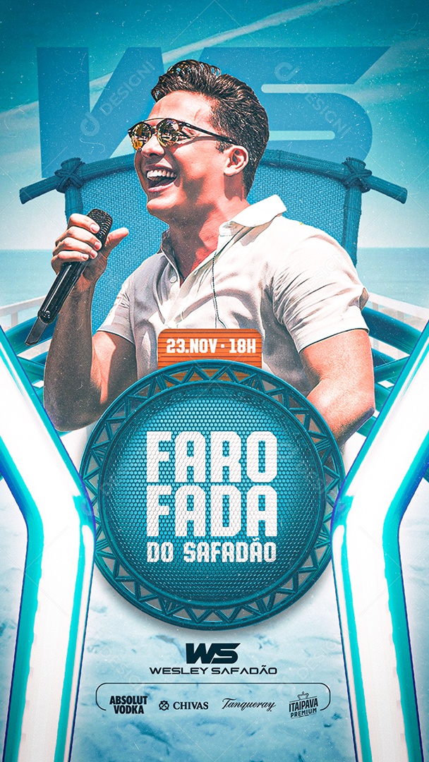 Story Farofada do Safadão Flyer Wesley Safadão Social Media Editable PSD