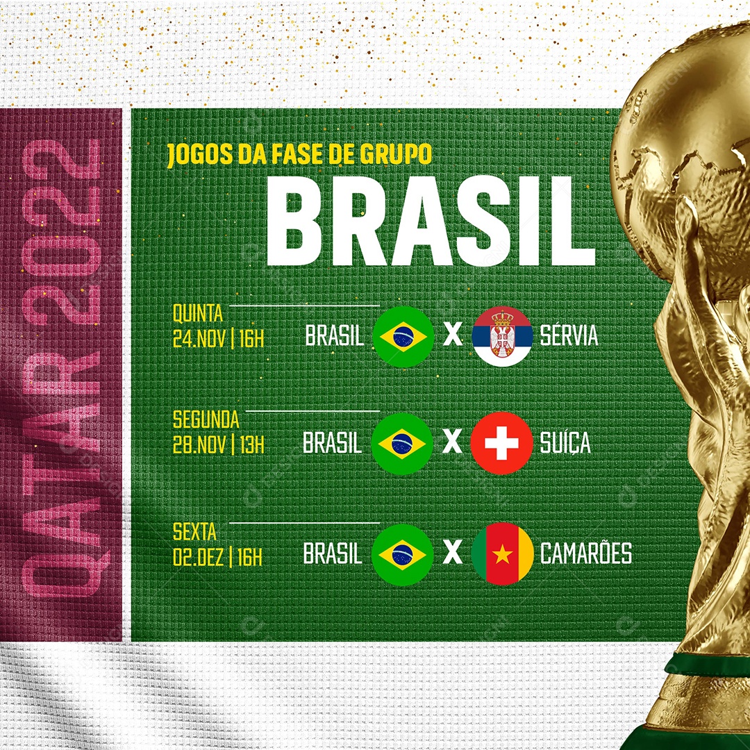 Hoje Jogo Brasil x Adversário Copa Mundo Futebol Social Media PSD, jogos da  copa hoje 