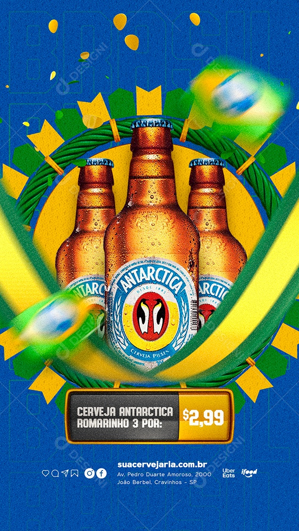 Story Cerveja Antarctica Cervejaria Copa do Mundo Social Media PSD Editável