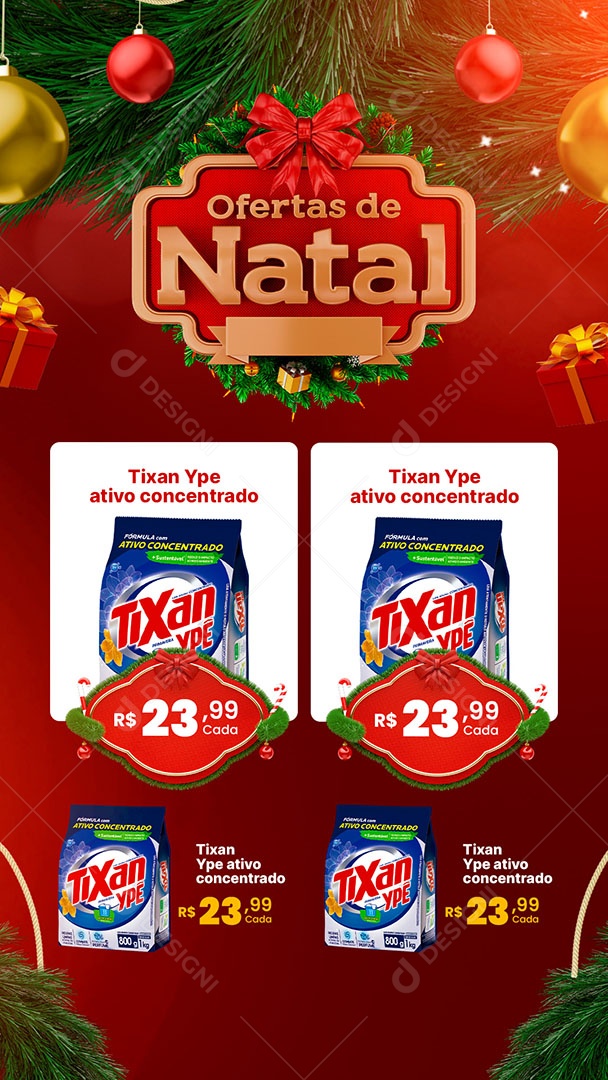 Story Encarte de Supermercado Ofertas de Natal Social Media PSD Editável