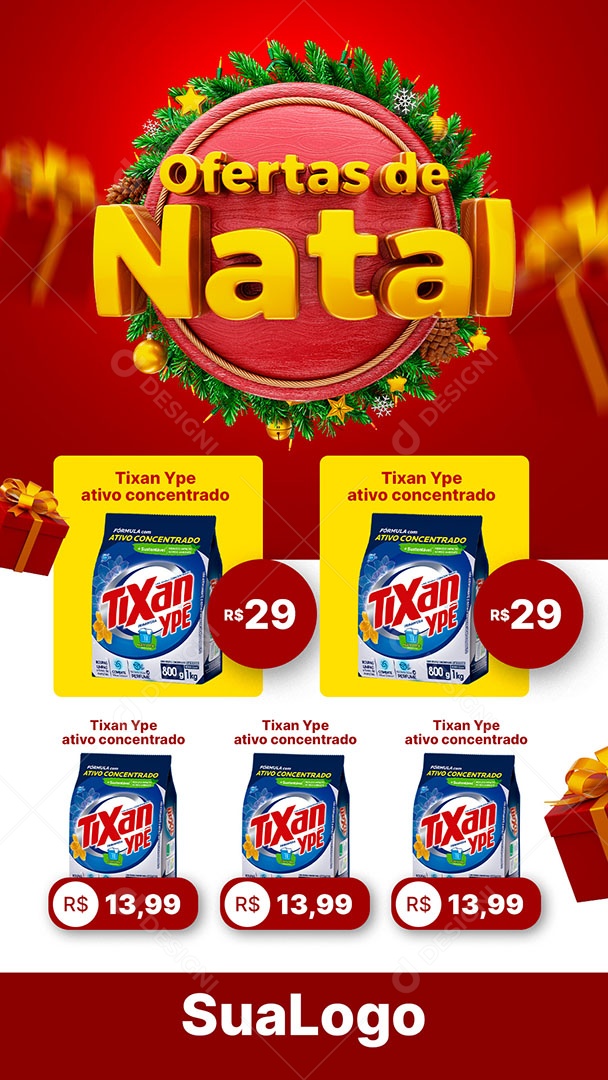 Story Oferta de Natal Encarte Supermercado Social Media PSD Editável