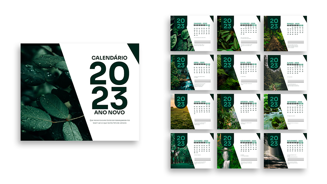 2023 New Year Calendar Template Editable PSD