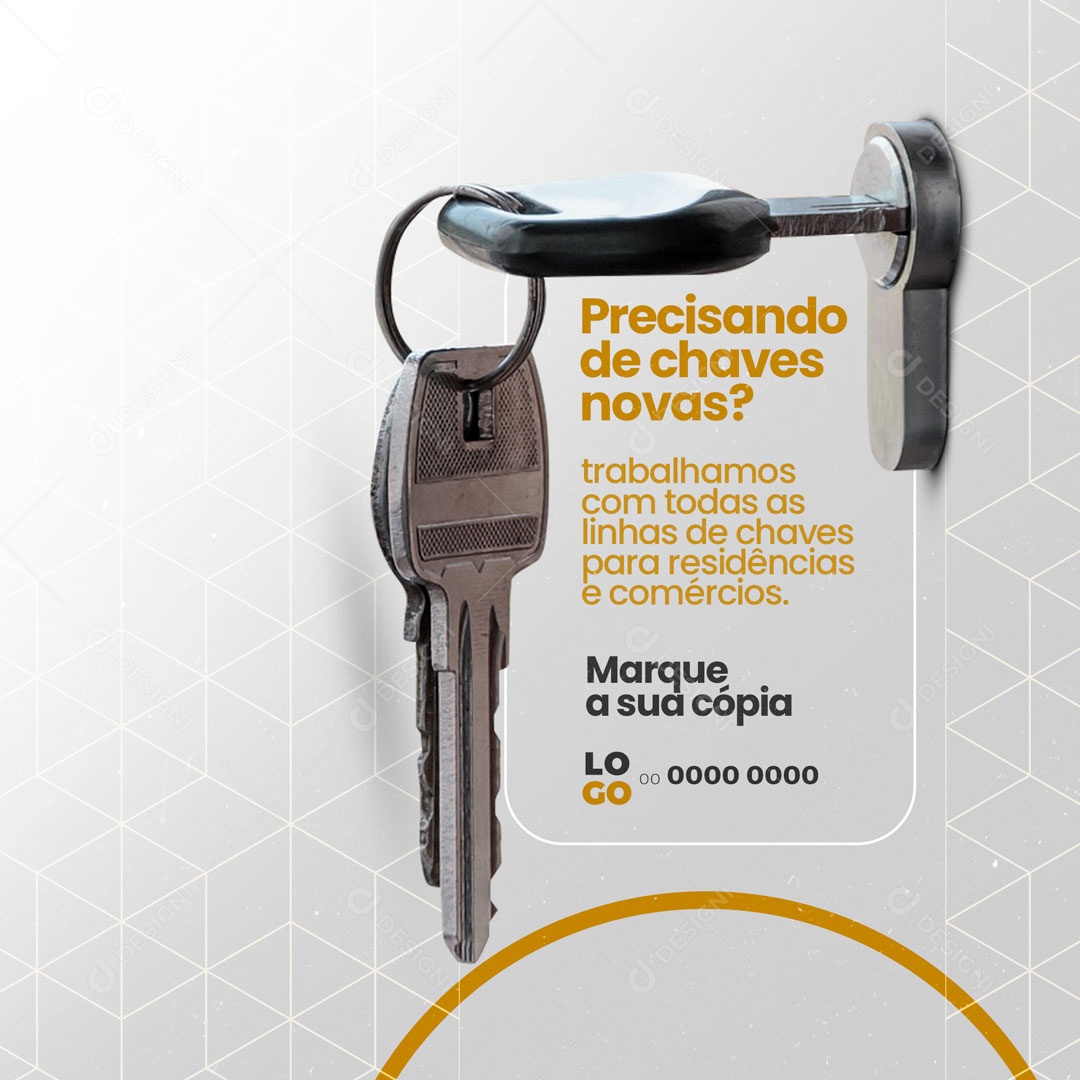 Need New Keys? Social Media Keychain Editable PSD