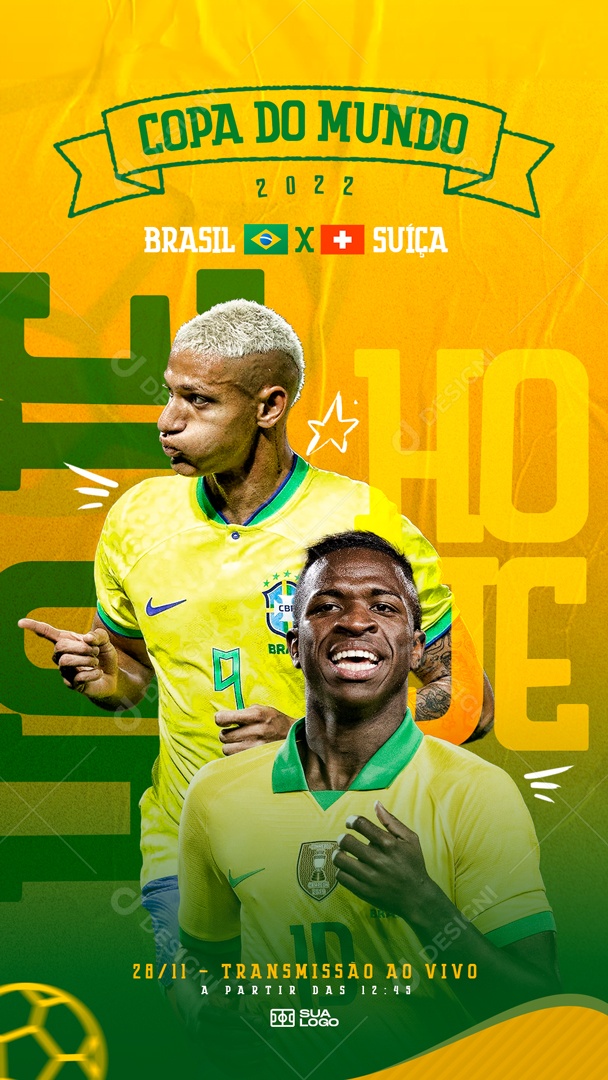 Flyer Dia De Jogo Copa Do Mundo Social Media PSD Editável, imagens
