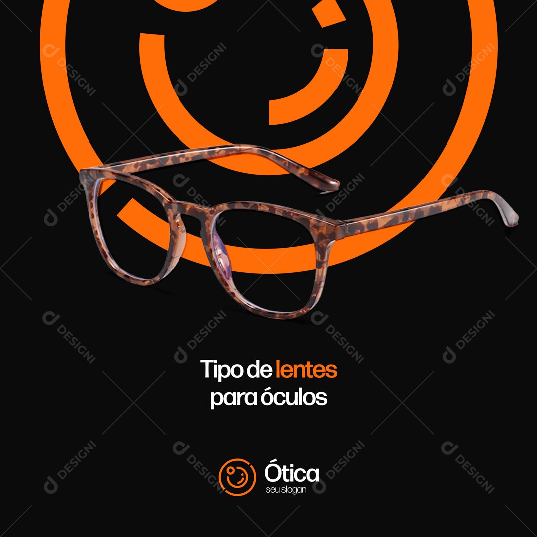 Tipo de Lentes Para Óculos Social Media PSD Editável