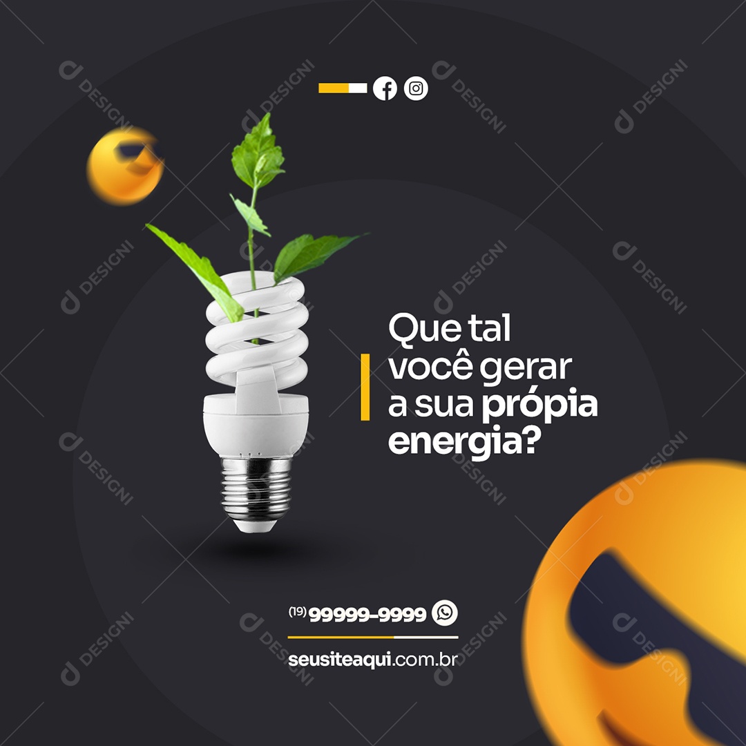 Que tal Você Gerar a Sua Própria Energia Social Media PSD Editável