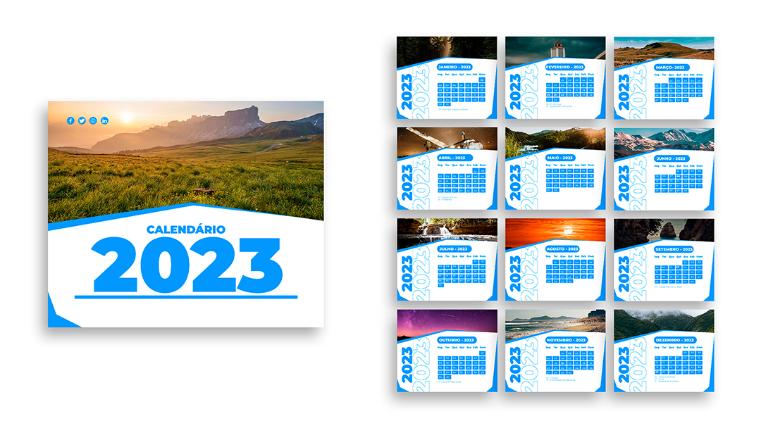 2023 Calendar Template Editable PSD