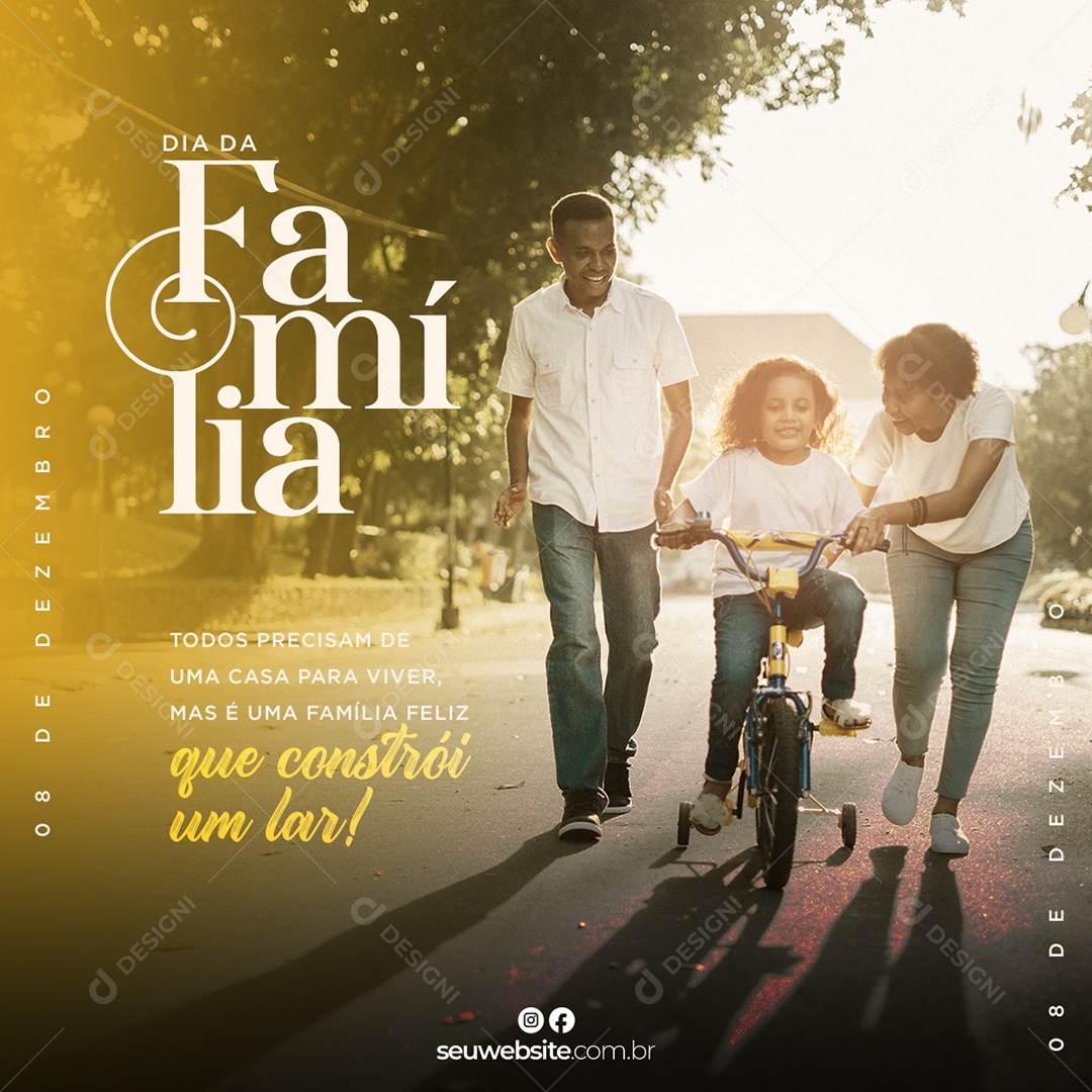 Social Media Dia da Família 8 De Dezembro PSD Editável [download] - Designi