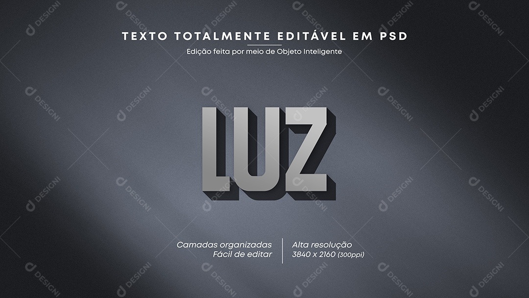 Efeito de Texto Luz PSD Editável