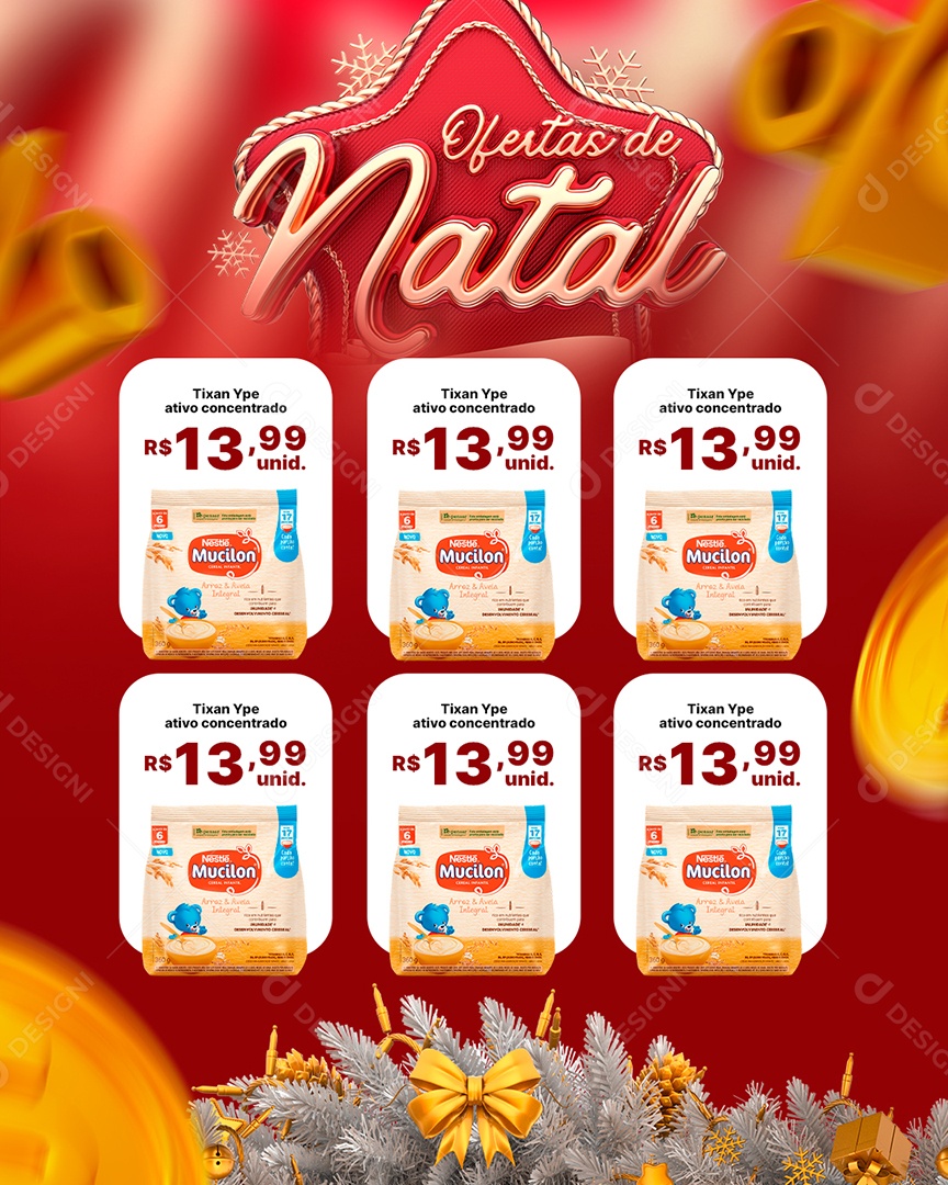 Encarte Ofertas de Natal Supermercado Feliz Natal Social Media PSD Editável