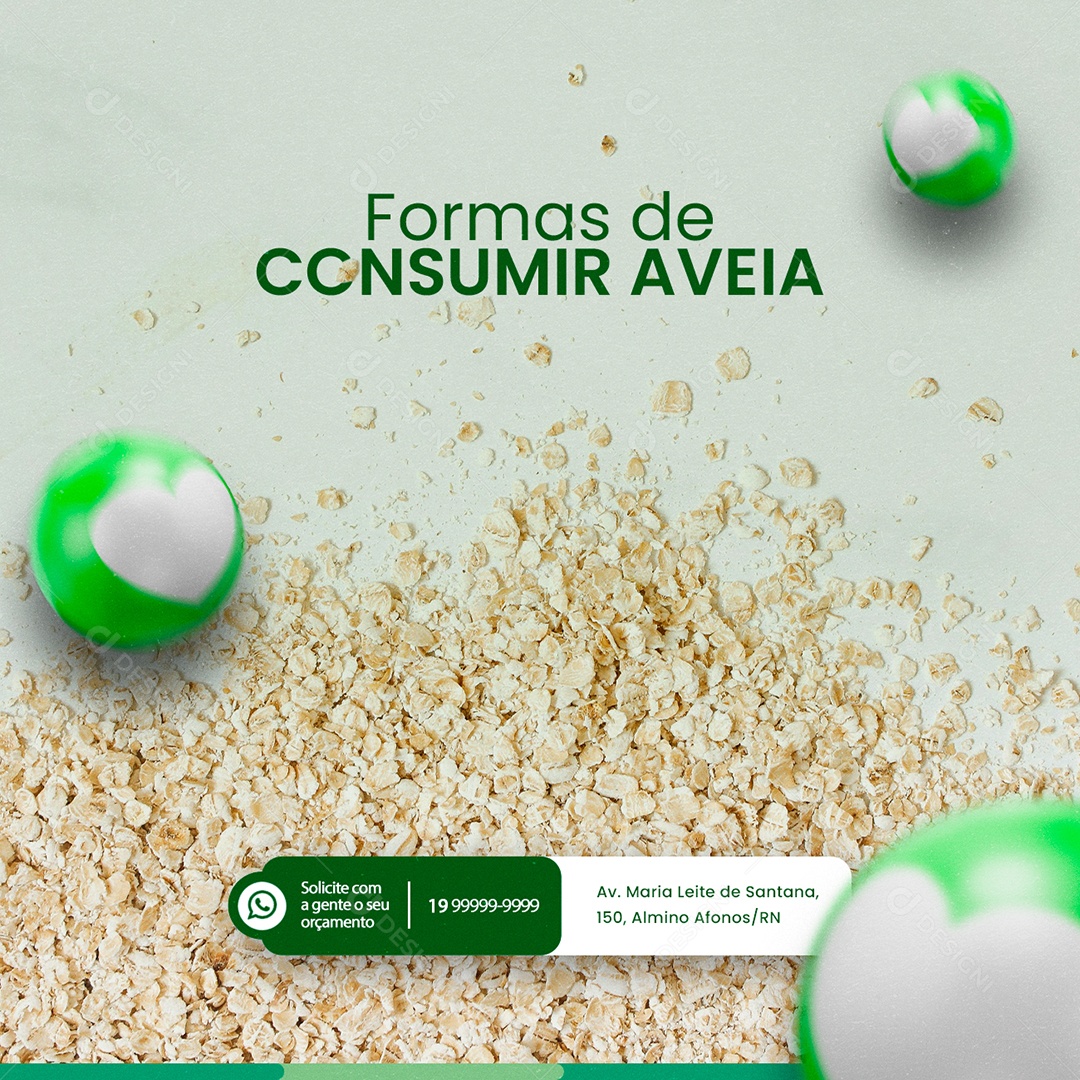 Ways to Consume Oats Herb Shop Social Media Editable PSD