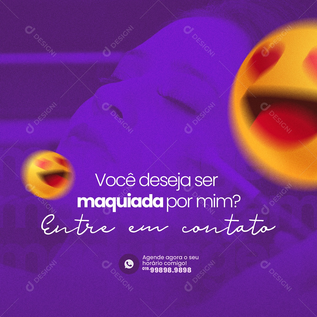 Você Deseja ser Maquiada por mim Maquiadora Social Media PSD Editável