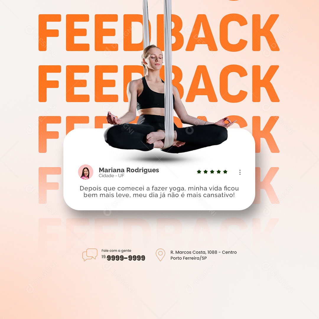 Feedback Yoga Social Media PSD Editável