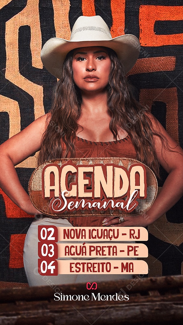 Post Agenda Semanal Simone Mendes Social Media PSD Editável [download] Designi