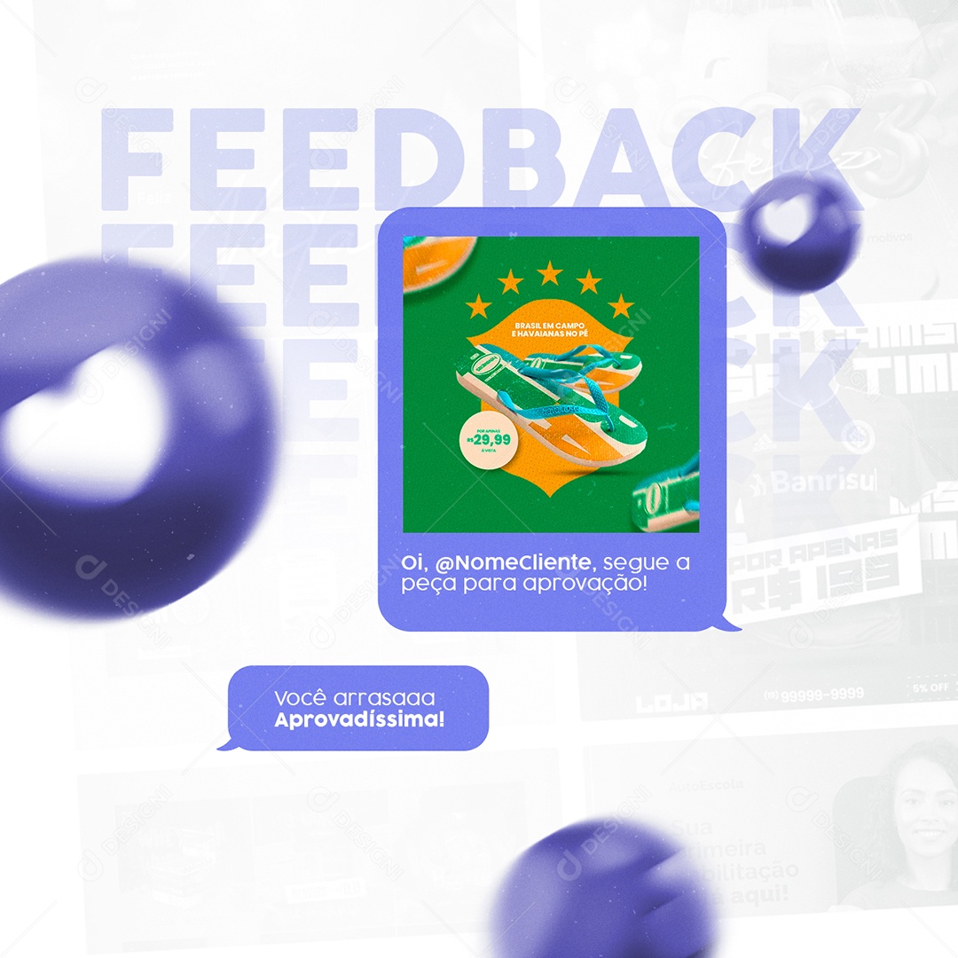 Feedback Designer Gráfico Social Media PSD Editável