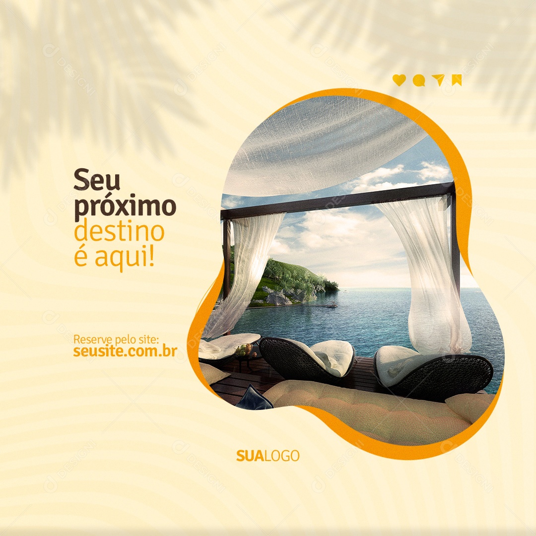 Seu Proximo Destino é Aqui Resort Social Media PSD Editável