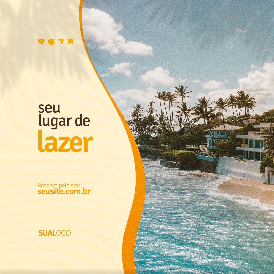 Seu Lugar de Lazer Resort Social Media PSD Editável