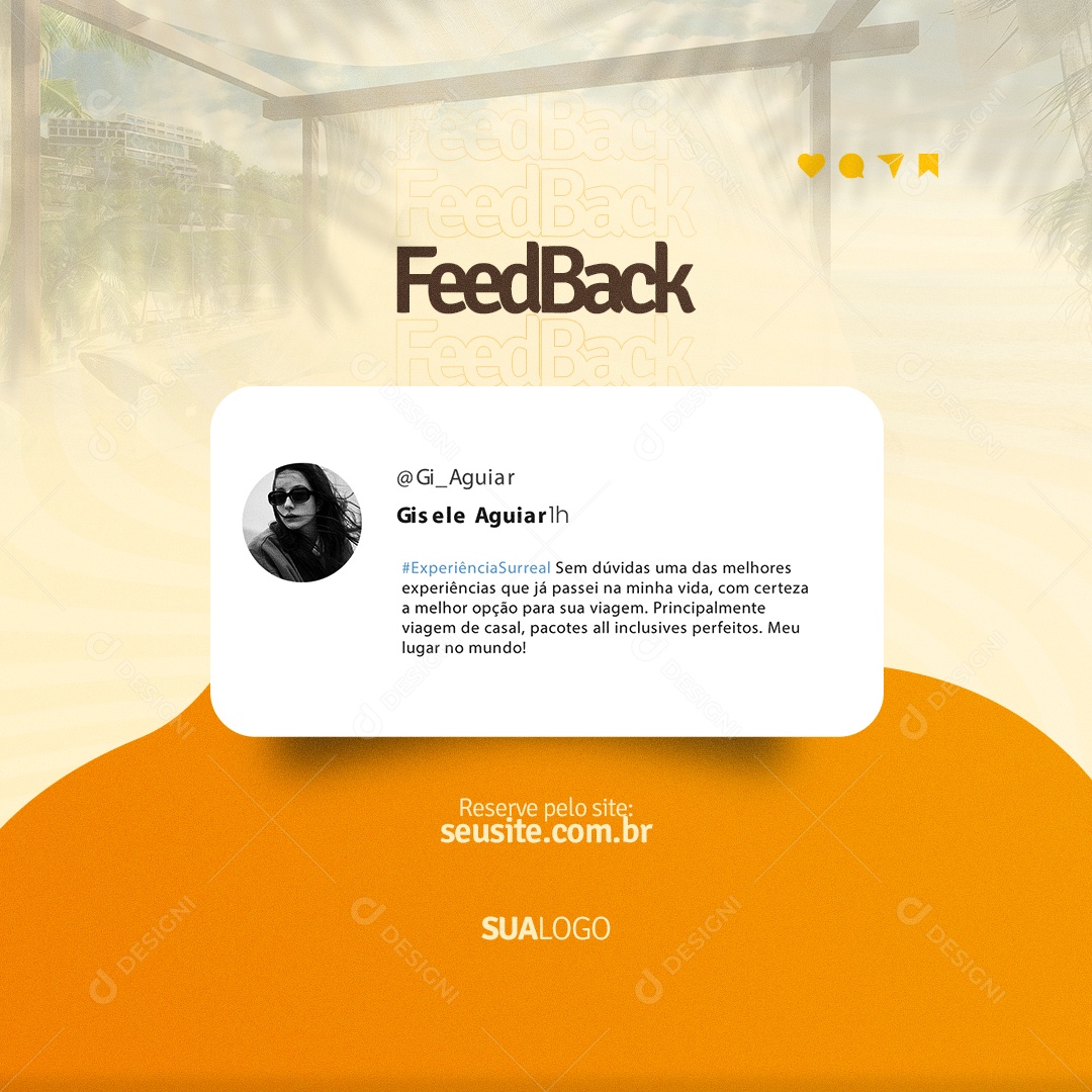 Feedback Resort Social Media PSD Editável