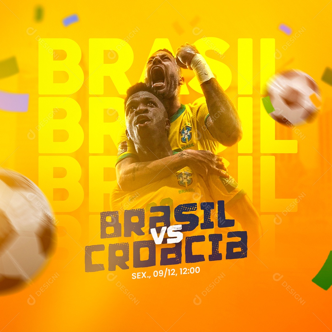 Próximo Jogo Brasil VS Croácia Copa do Mundo Social Media PSD