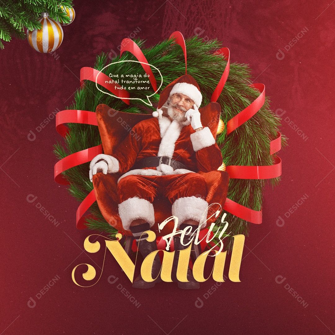 Feliz Natal 25 de Dezembro Social Media PSD Editável