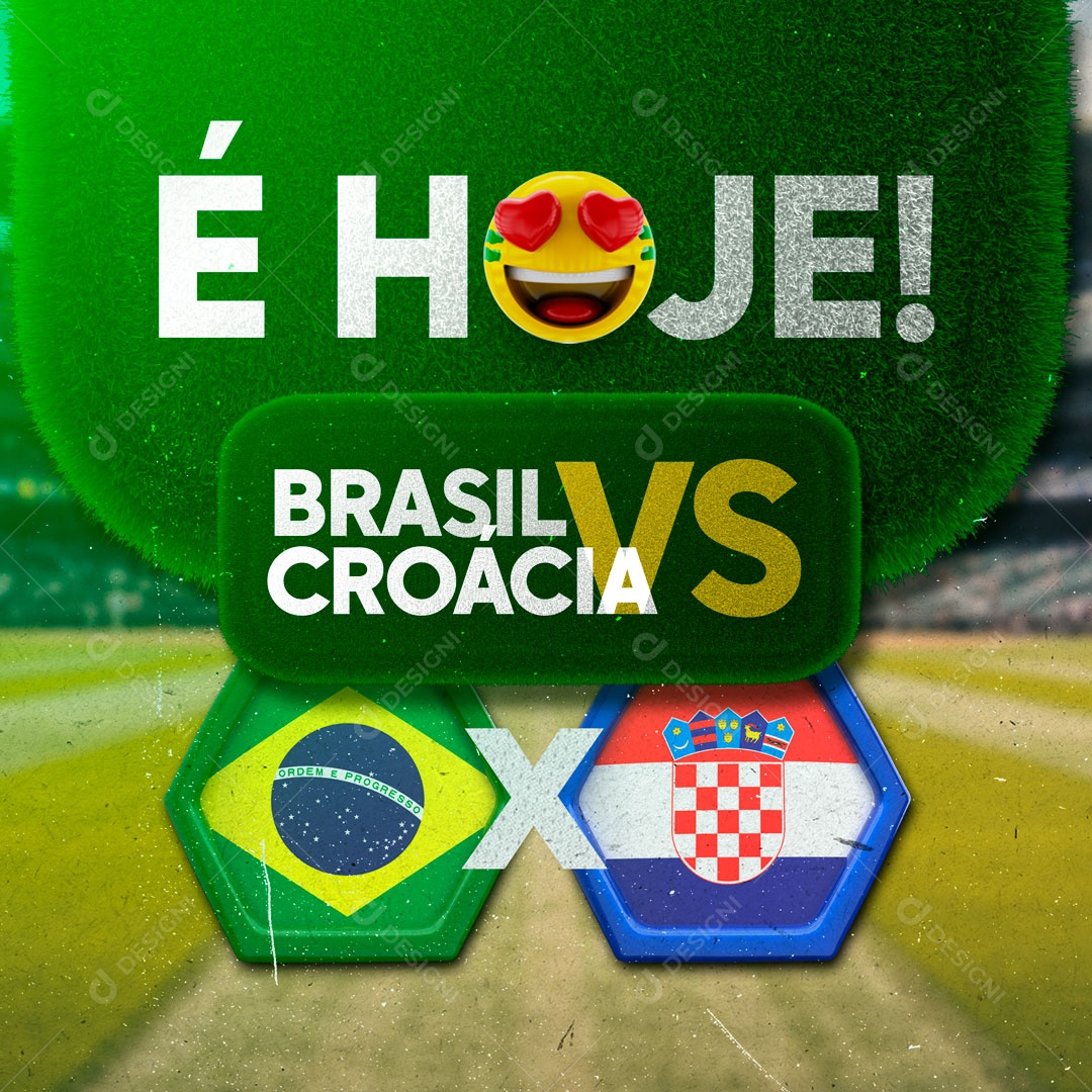 Brasil x Croácia Rumo ao Hexa Quartas de Final Copa do Mundo Social Media PSD Editável