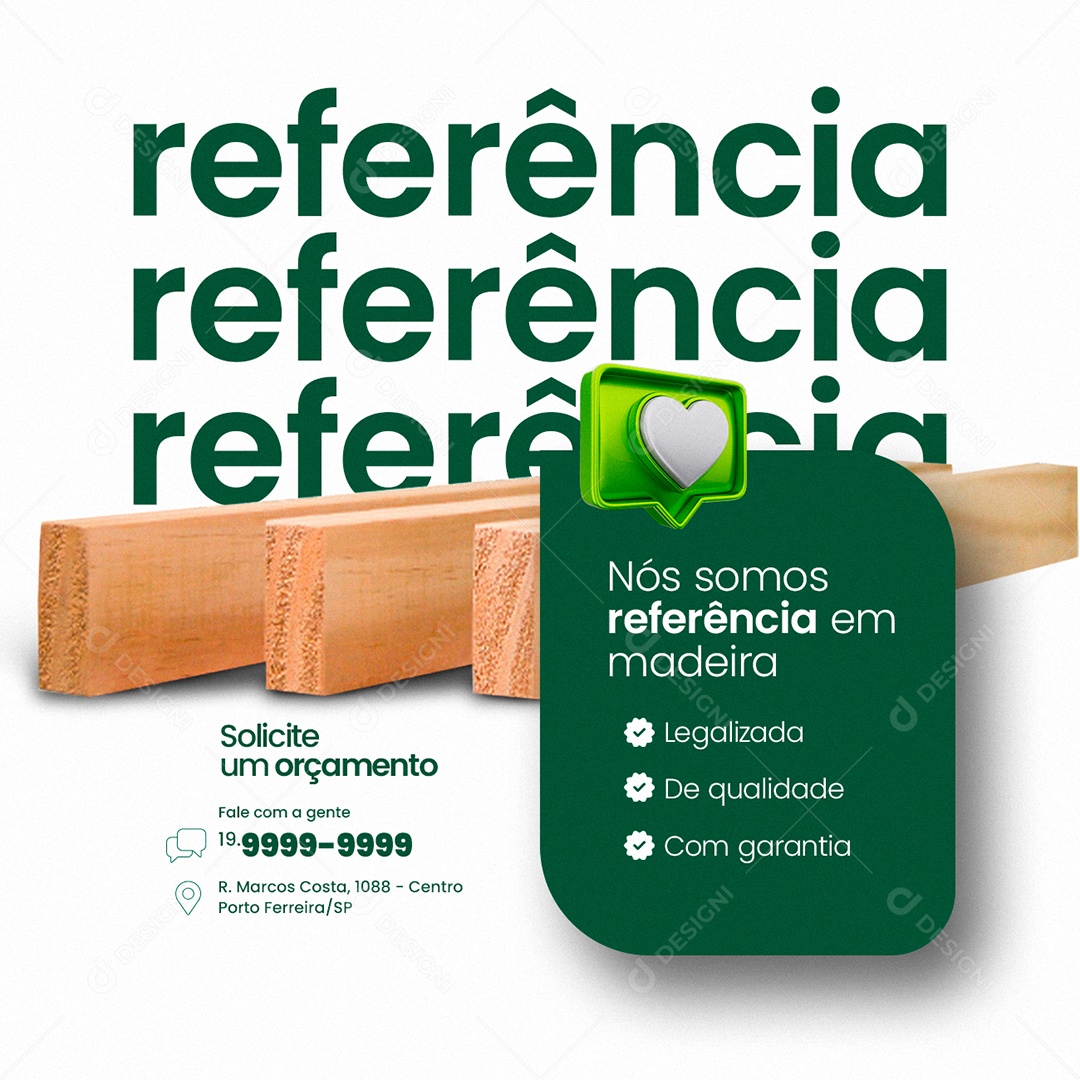 Nós somos Referência em Madeira de Qualidade Madeireira Social Media PSD Editável