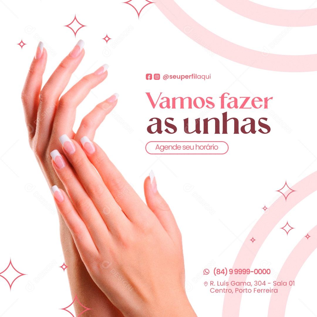 Vamos Fazer as Unhas Manicure Social Media PSD Editável