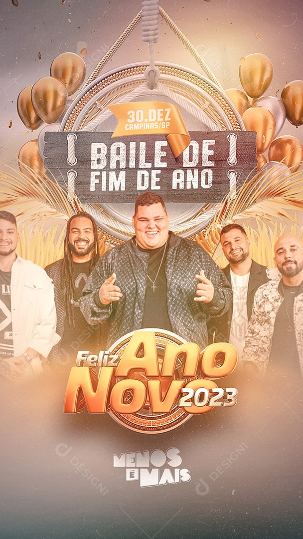 Story Baile De Fim De Ano Reveillon Feliz Ano 2023 Flyer Social Media Psd Editável Download 