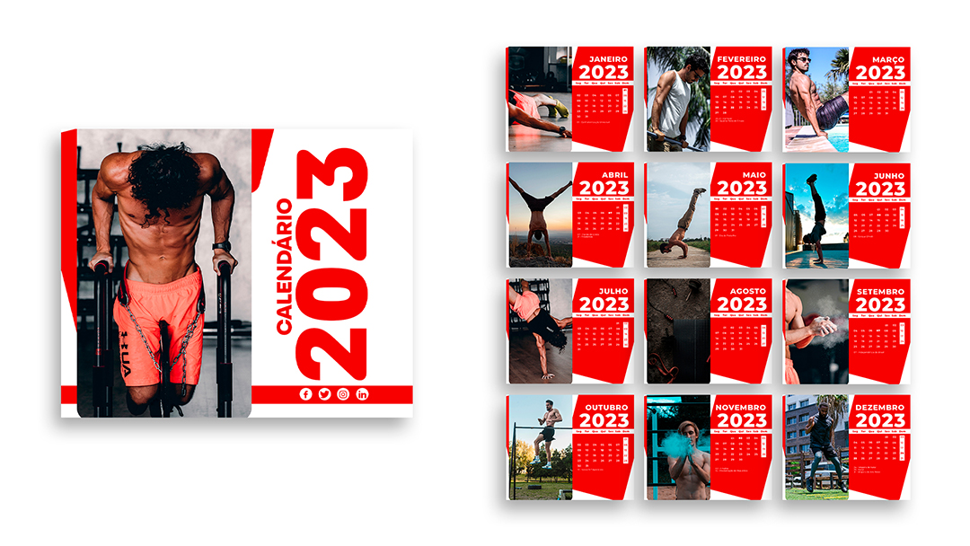 Modelo de Calendário 2023 PSD Editável