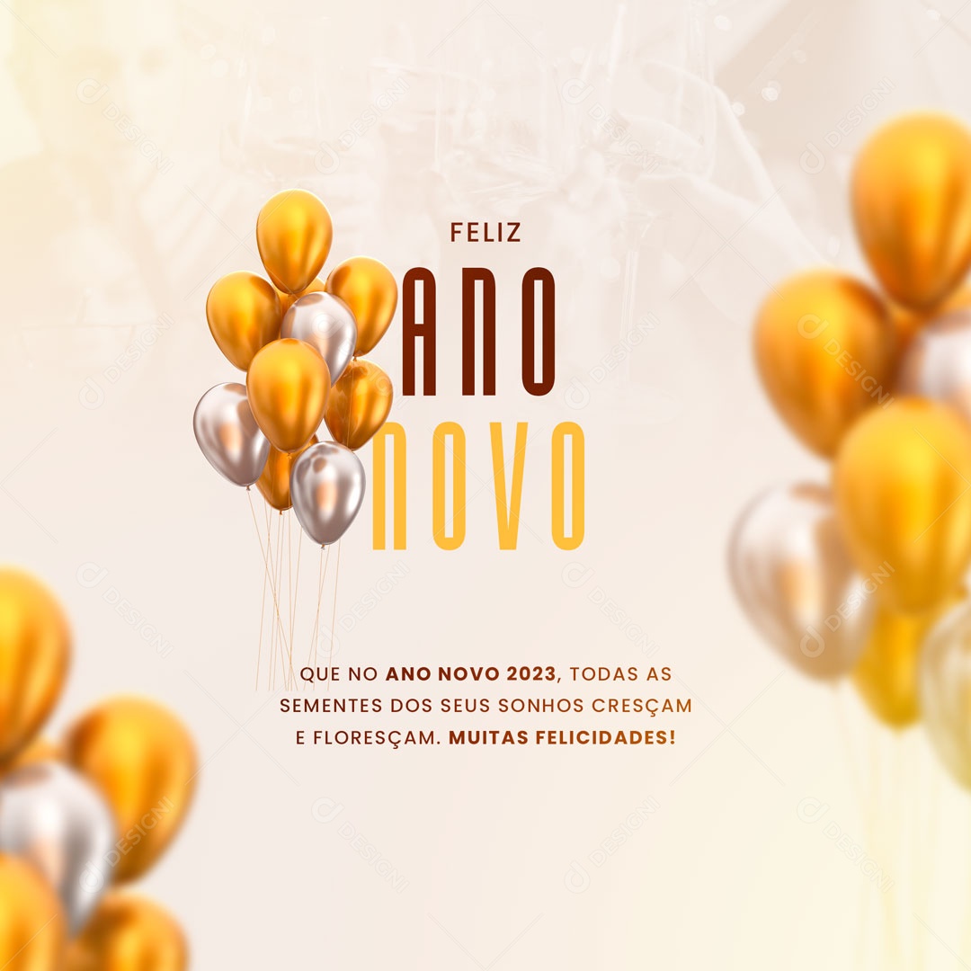 Feliz Ano Novo 2023 Social Media PSD Editável